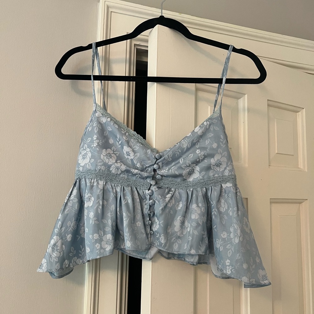 Princess Polly Floral Blue Women's Top